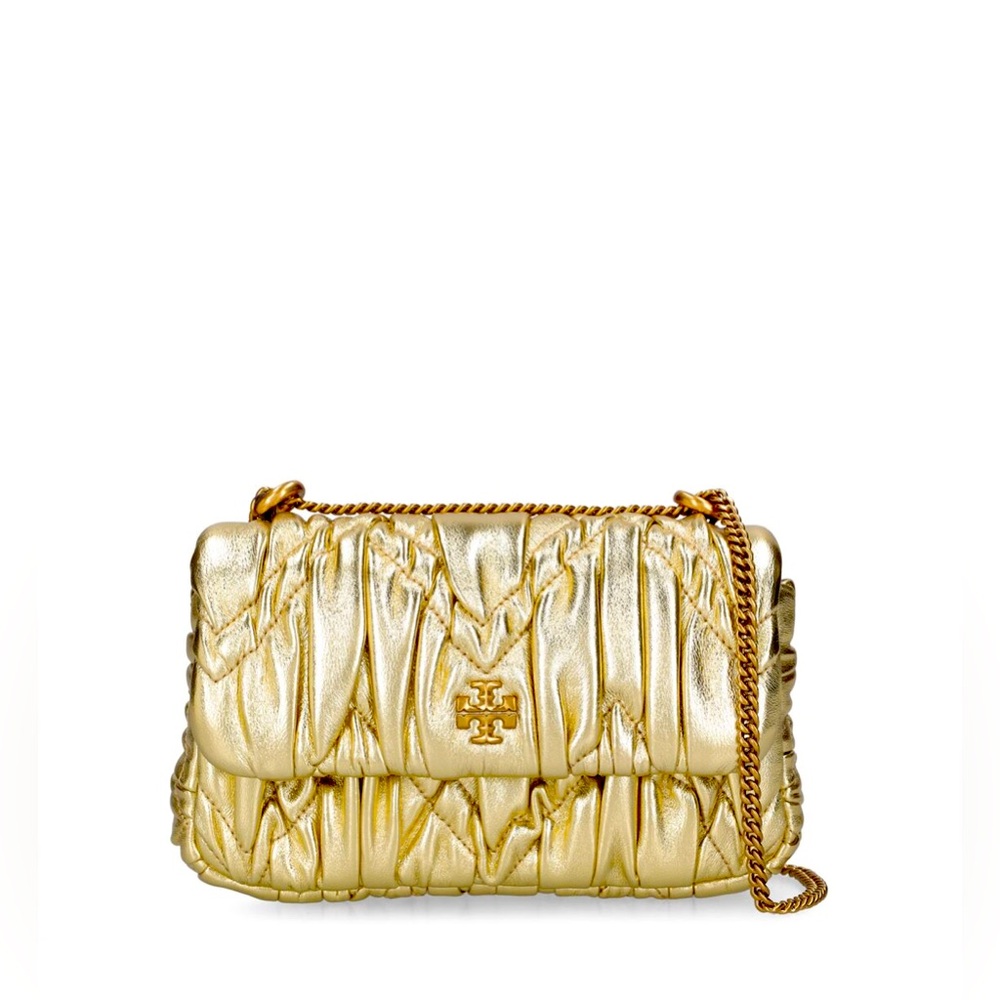 Tory Burch Genuine Leather Gold Handbag